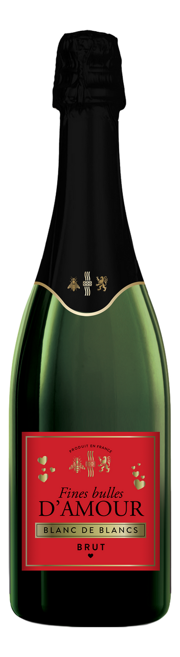 Вино игристое Fines Bulles D'Amour белое брют, 0.75л