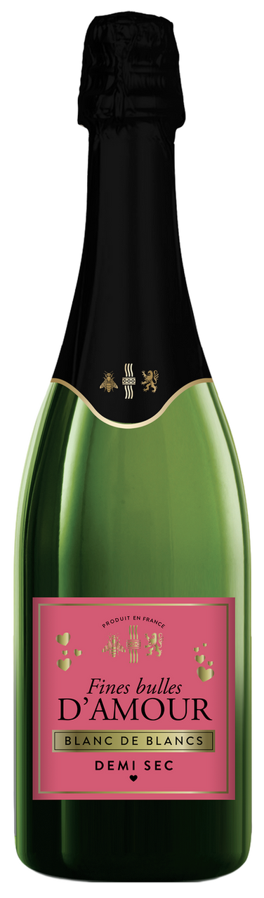 Вино игристое Fines Bulles D'Amour белое полусухое, 0.75л