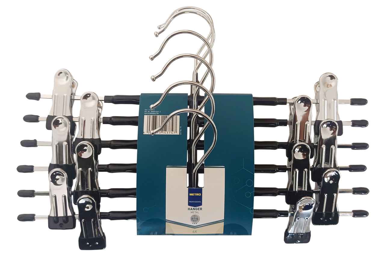 METRO PROFESSIONAL Вешалка для брюк с зажимами металлические пвх, 6шт