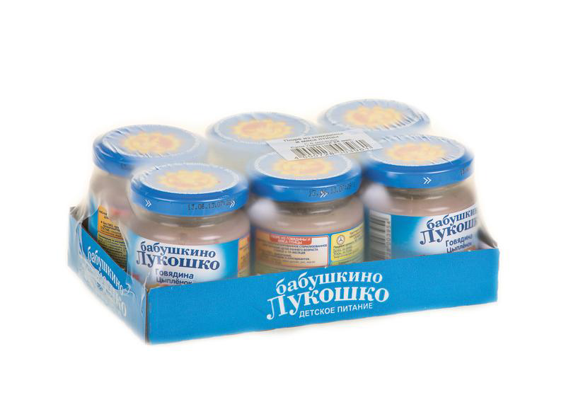Пюре БАБУШКИНО ЛУКОШКО говядина/цыпленок, 100г купить с доставкой на ...