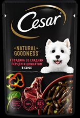 Корм влажный Cesar для собак говядина-сладкий перец-шпинат, 80г