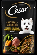 Корм влажный Cesar для собак индейка-горох-морковь в желе, 80г
