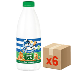 Кефир Простоквашино 3.2%, 930г x 6 шт