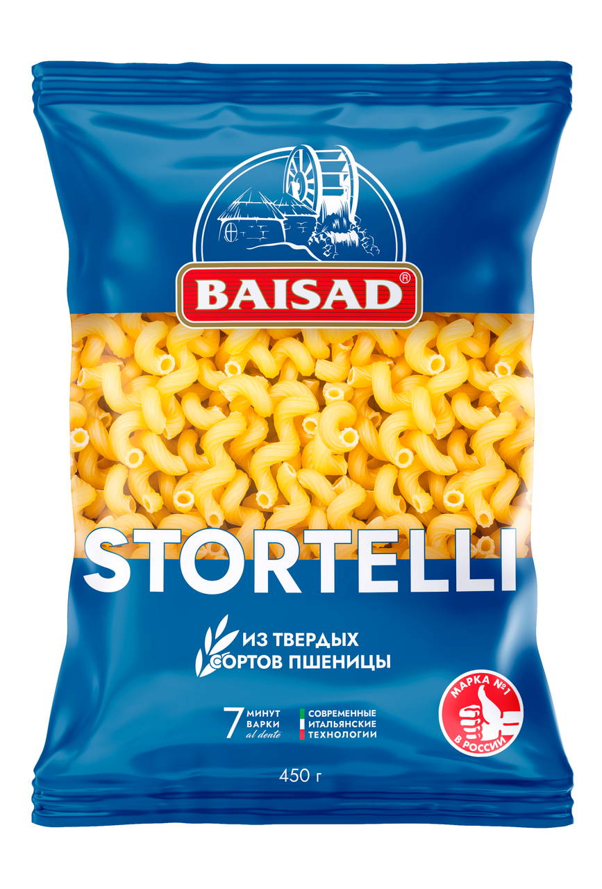 Макароны пружинки Baisad Stortelli высший сорт ГОСТ, 450г