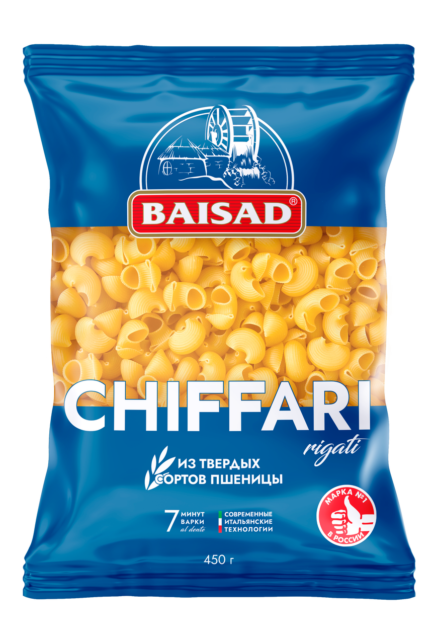 Макароны рожки Baisad Chiffari Rigati высший сорт ГОСТ, 450г