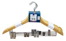 METRO PROFESSIONAL Плечики с металлическим зажимом деревянные пвх, 6шт