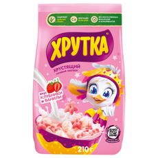 Готовый завтрак Хрутка с миксом звездочек со вкусом клубники и шариков со вкусом ванили, 210г