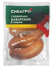 Сардельки Сибагро Баварские с сыром вареные, 320г
