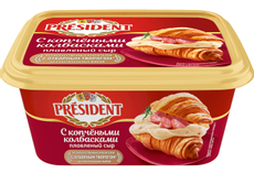 Сыр плавленый President копченые колбаски 45%, 400г