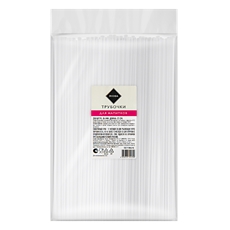 RIOBA Трубочка для коктейля одноразовая пластиковая прозрачная 21см, 250шт