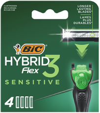 Сменные кассеты для мужской бритвенной системы BIC Flex 3 Hybrid Sensitive, 4 шт