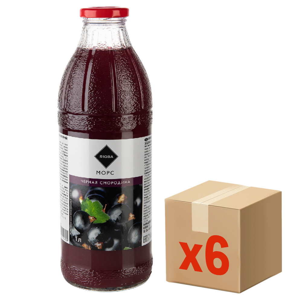 RIOBA Морс черносмородиновый, 1л x 6 шт