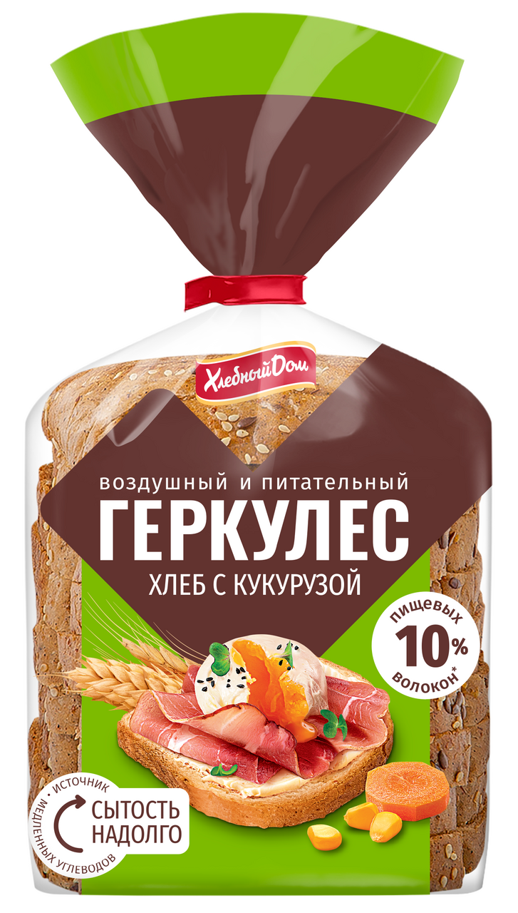 Хлеб геркулес Хлебный дом с кукурузой, 255г