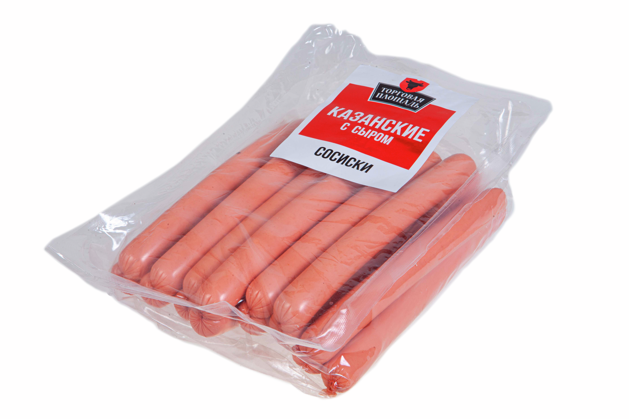 Сосиски Торговая площадь Казанские с сыром вареные, ~1кг купить с ...
