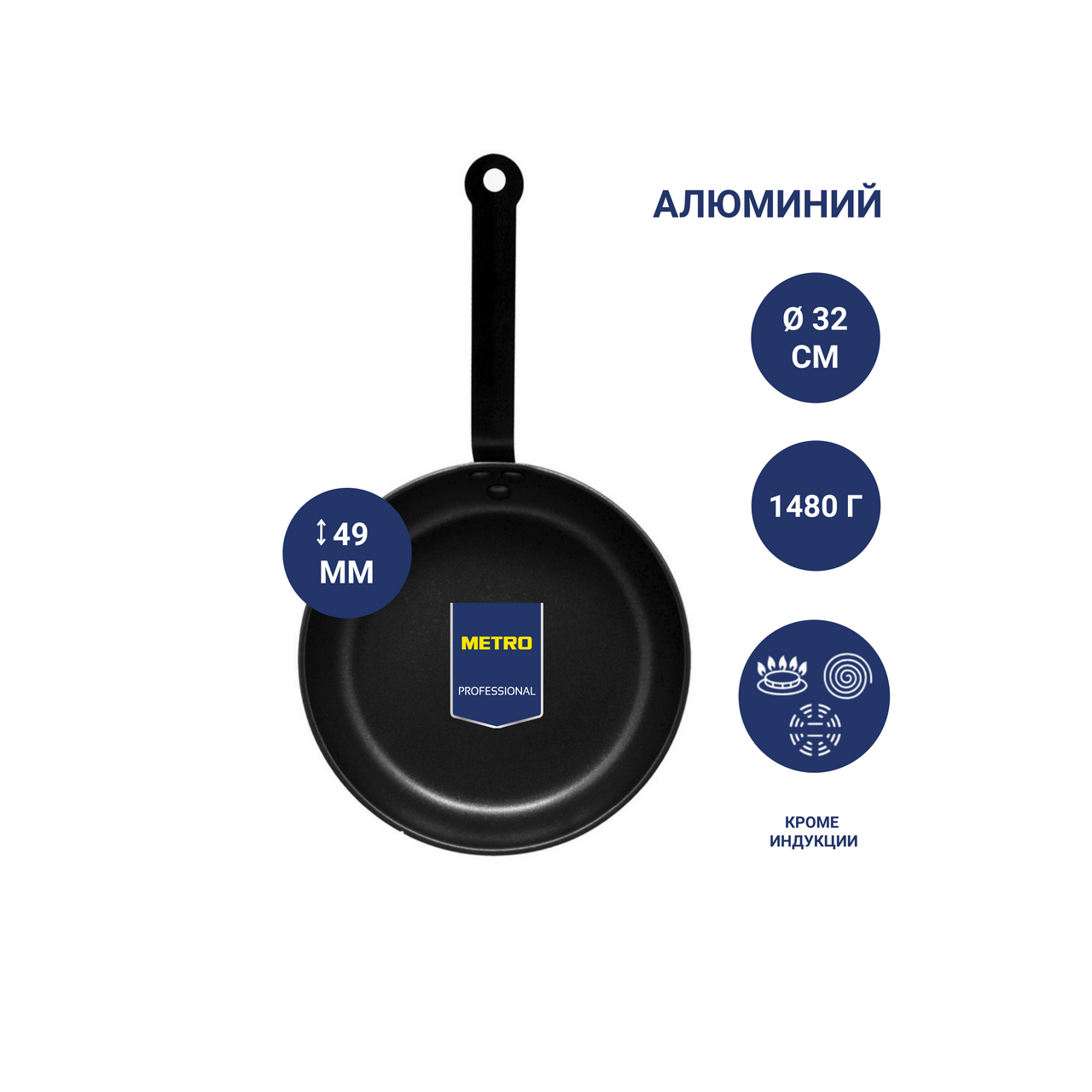 Изображение товара METRO PROFESSIONAL Сковорода 32 см универсальная антипригарное покрытие