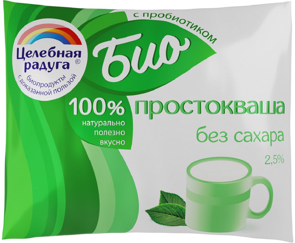 Биопростокваша Целебная радуга без сахара 2.5%, 250г купить с доставкой на  дом, цены в интернет-магазине