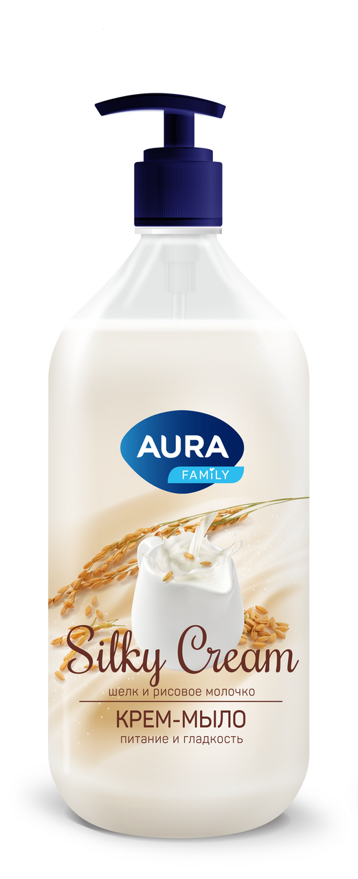 Изображение товара Крем-мыло Aura Silky Cream Шелк и рисовое молочко, 1л