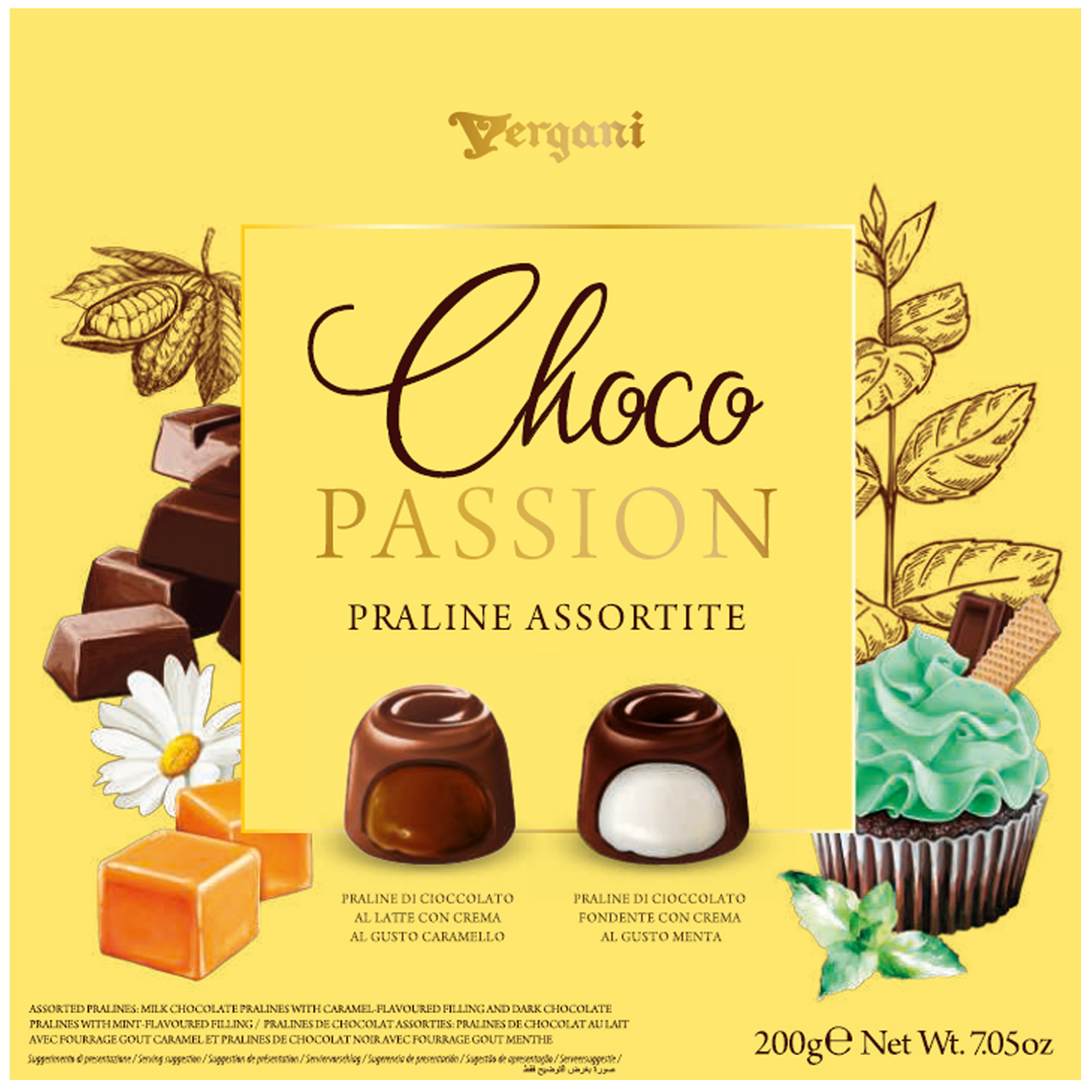 Конфеты Vergani Mix Choco Passion ассорти, 200г купить с доставкой на дом,  цены в интернет-магазине