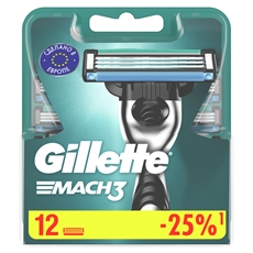 Кассеты для бритья Gillette Mach 3, 12шт