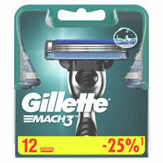 Кассеты для бритья Gillette Mach 3, 12шт