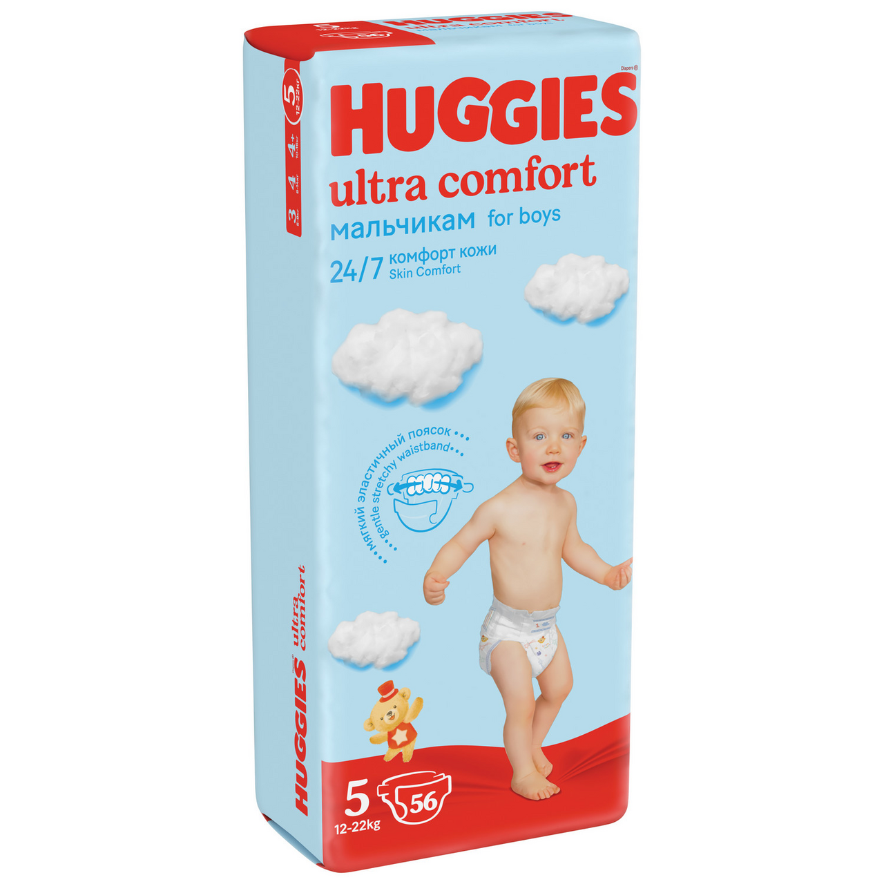 Изображение товара Подгузники Huggies Ultra Comfort 5 для мальчиков 12-22кг, 56 шт