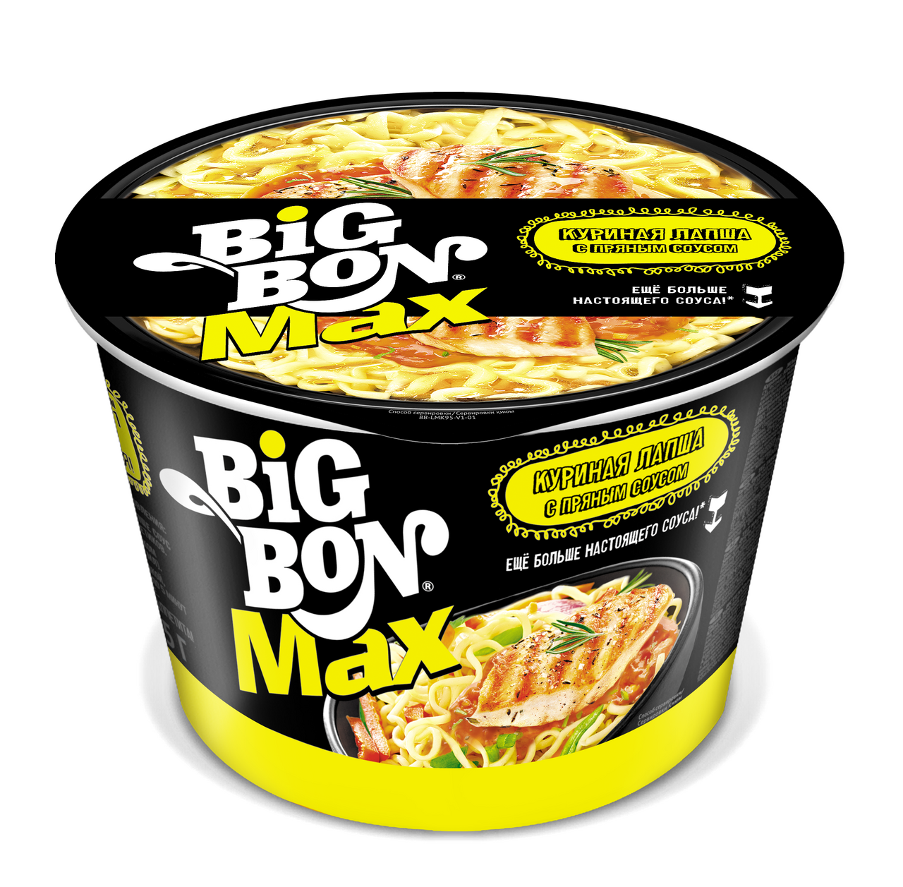 Лапша быстрого приготовления Big Bon Max Куриная, 95г купить с доставкой на  дом, цены в интернет-магазине