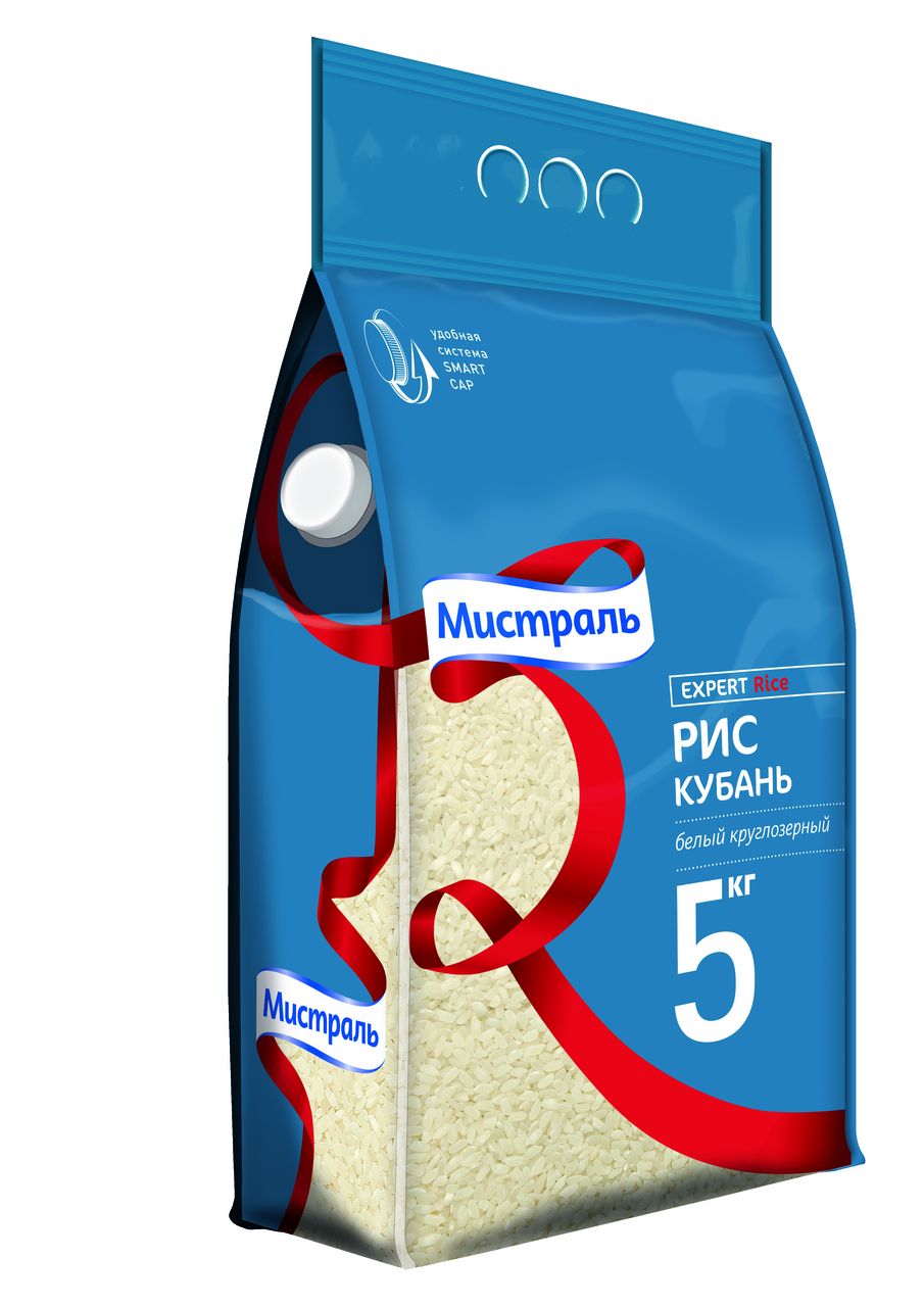 Изображение товара Крупа рис Мистраль Кубань круглозерный 5кг - качественный российский продукт для здорового питания