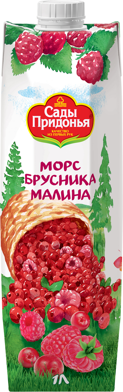 Изображение товара Морс Сады Придонья бруснично-малиновый, 1л