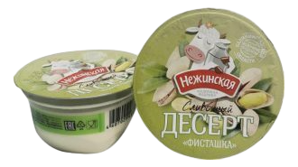 Десерт сливочный Нежинская МФ фисташка 12%, 140г