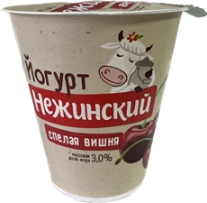 Йогурт Нежинская МФ спелая вишня 3%, 290г