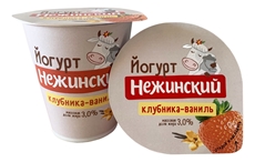 Йогурт Нежинская МФ клубника-ваниль 3%, 290г