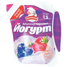 Йогурт питьевой Нежинская МФ малина-черника 1.5%, 500мл
