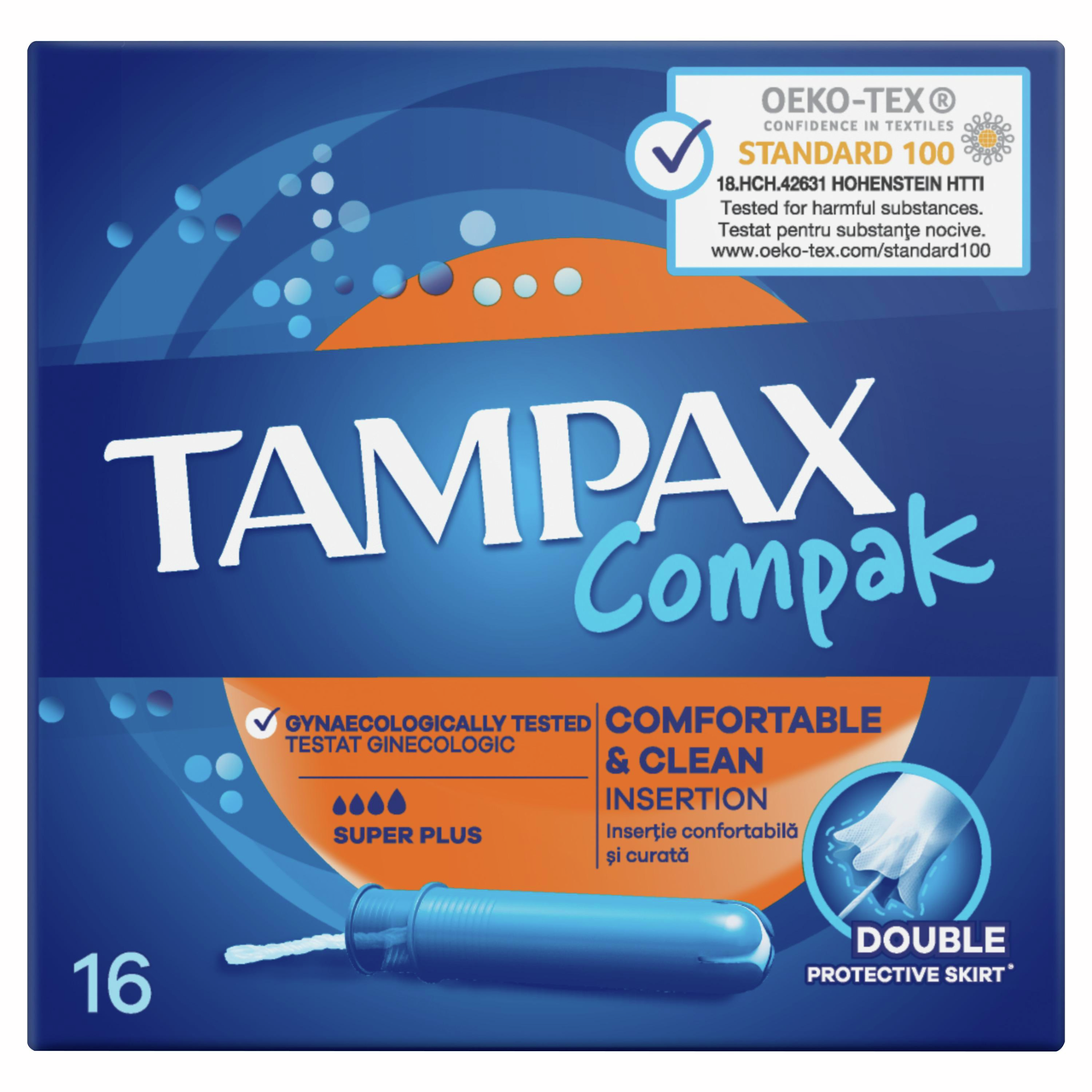 Тампоны Tampax Compak Super Plus Duo гигиенические с аппликатором, 16шт