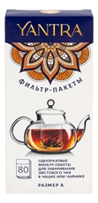 Фильтр-пакет Yantra для заваривания листового чая размер А 80шт, 31г