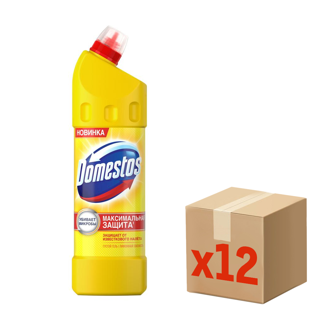 Чистящий гель Доместос универсальный Лимонная свежесть, 1л x 12 шт