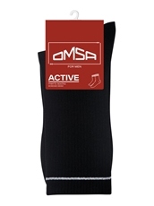 Носки мужские Omsa Active 115 Высокие полоска хлопок 75% черные размер 42-44