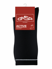 Носки мужские Omsa Active 115 Высокие полоска хлопок 75% черные размер 45-47