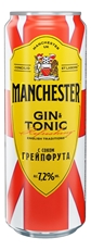 Напиток слабоалкогольный Manchester Джин-тоник грейпфрут, 0.45л
