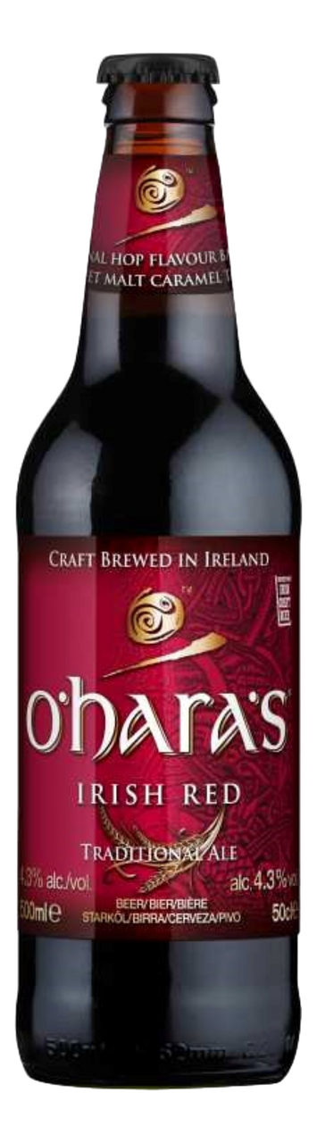Изображение товара Пиво Carlow O'Hara's Ирландский красный эль 0.5л натуральное ирландское пиво