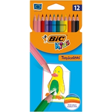 Карандаши цветные BIC Kids Tropicolors 6г, 12 цветов