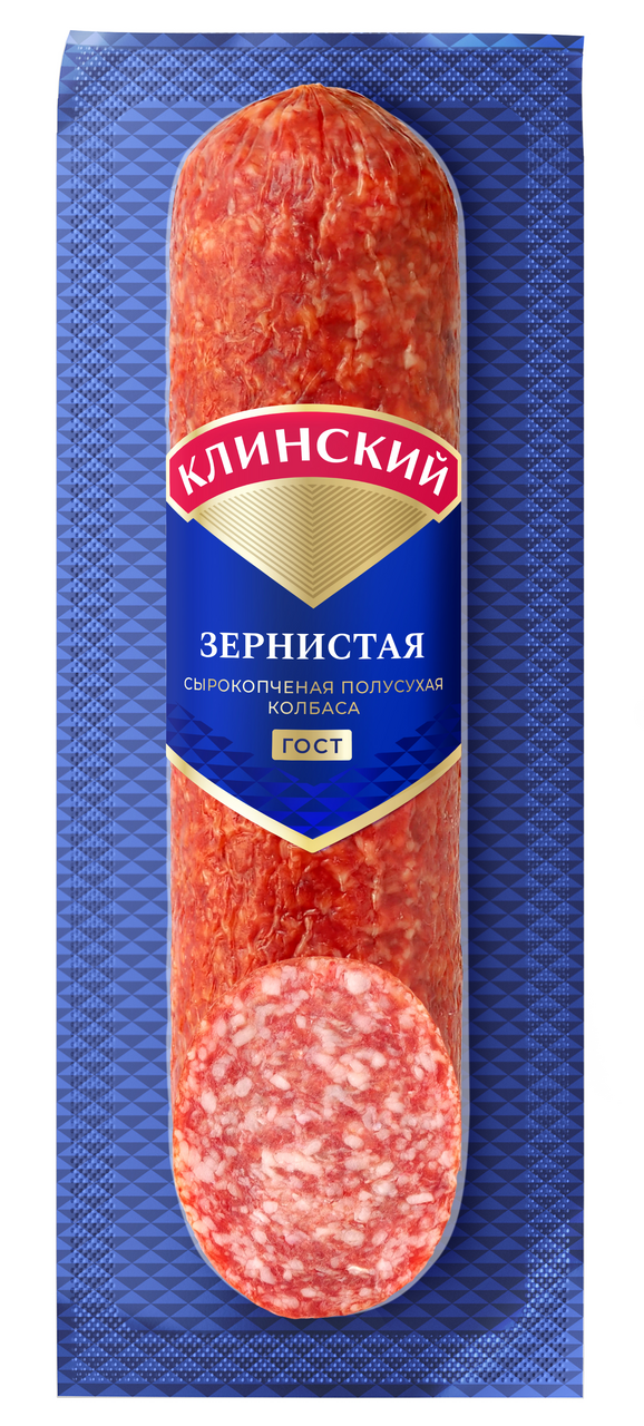 Колбаса Клинский Зернистая сырокопченая высший сорт, 300г