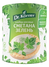 Хлебцы рисовые Dr. Korner Сметана-зелень, 80г