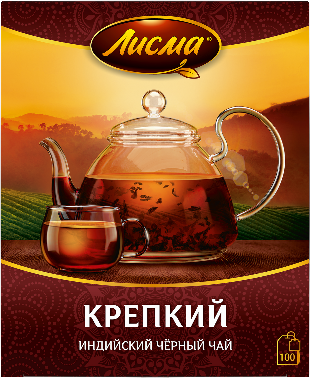 Изображение товара Чай черный Лисма крепкий пакетированный (2г x 100шт), 200г