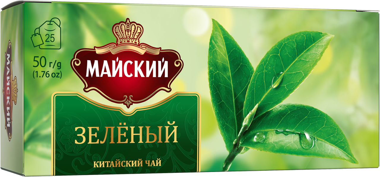 Изображение товара Чай зеленый Майский Китайский пакетированный (2г x 25шт), 50г
