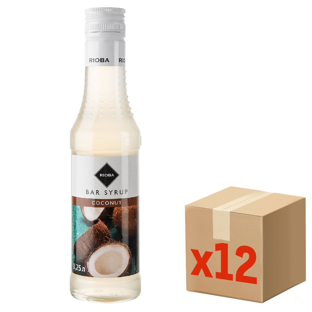 Изображение товара RIOBA Сироп кокосовый 250 мл, 12 штук стеклянная упаковка