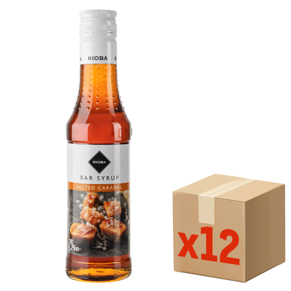 Изображение товара RIOBA Соленая карамель сироп 250 мл упаковка 12 шт для напитков и десертов