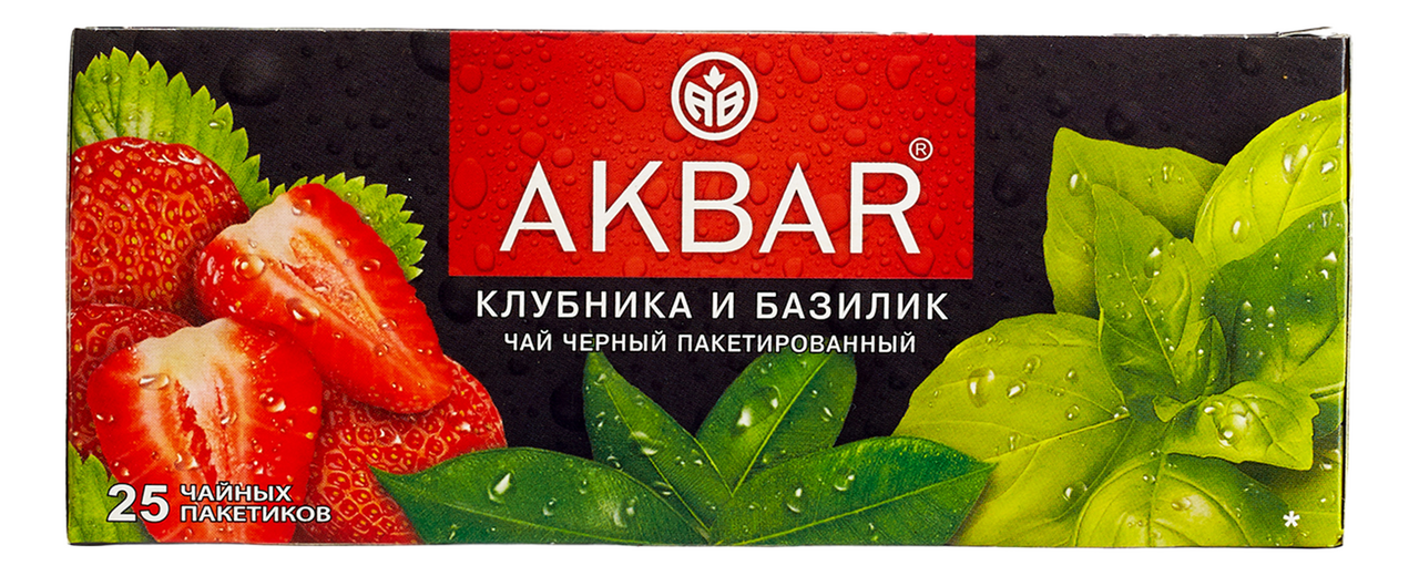 Изображение товара Чай черный Akbar клубника-базилик пакетированный (1.5г x 25шт), 38г