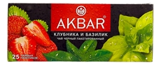 Чай черный Akbar клубника-базилик пакетированный (1.5г x 25шт), 38г