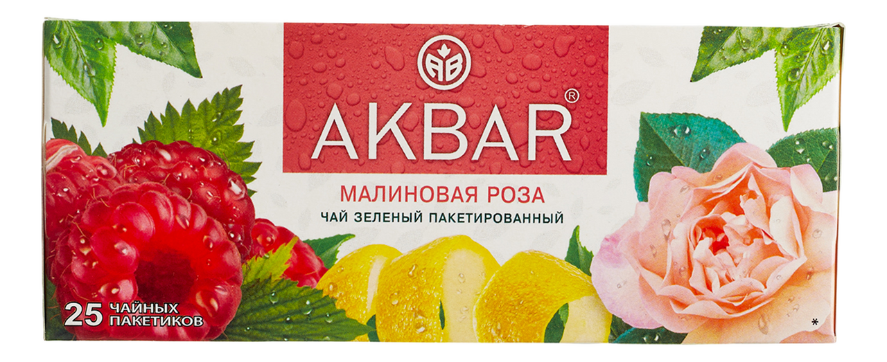 Изображение товара Чай зеленый Akbar малиновая роза пакетированный (1.5г x 25шт), 38г