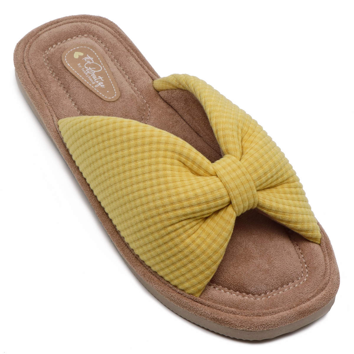 Тапочки женские Lucky Land 4561 W-CH-O с открытым носом желтые, р. 38